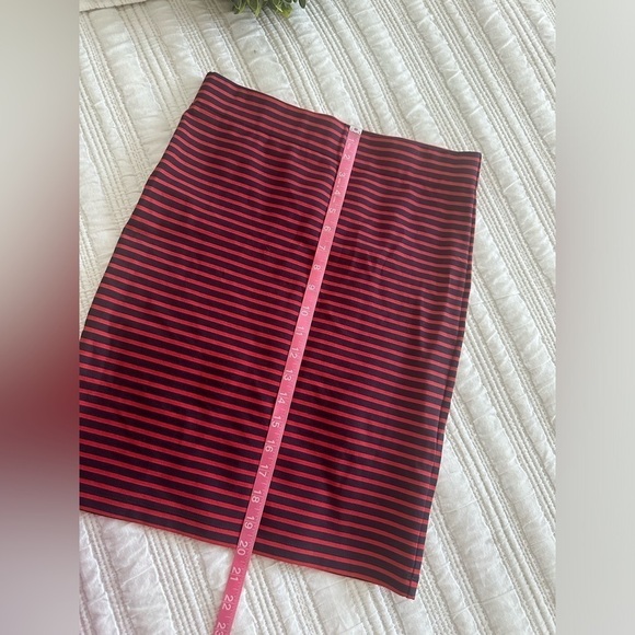 Madewell Red Navy Pencil City Sailor Stripe Skirt Size Medium - Picture 5 of 9